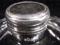 Antique Crystal Candy Box with Solid Silver Lid English Hallmark