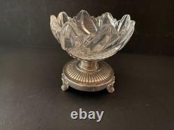 Antique Crystal Cut Ring Holder and Solid Silver / Old Man Mark / 19th Century