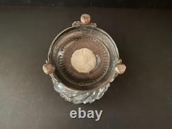 Antique Crystal Cut Ring Holder and Solid Silver / Old Man Mark / 19th Century