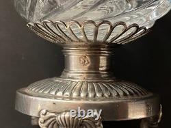 Antique Crystal Cut Ring Holder and Solid Silver / Old Man Mark / 19th Century