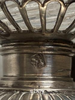 Antique Crystal Cut Ring Holder and Solid Silver / Old Man Mark / 19th Century Antique Crystal Cut Ring Holder and Solid Silver / Old Man Mark / 19th Century