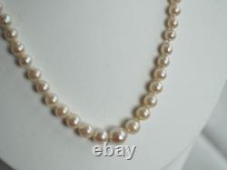 Antique Cultured Pearl Necklace with Solid Silver Clasp