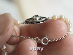 Antique Cultured Pearl Necklace with Solid Silver Clasp