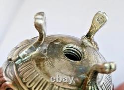 Antique Display Object Silver Pepper Shaker with Ornamental Scrollwork Hallmarks