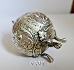 Antique Display Object Silver Pepper Shaker with Relief Decoration