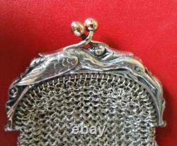 Antique Double Silver and Vermeil Mesh Purse