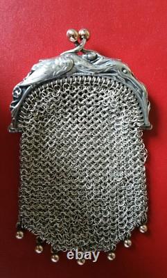 Antique Double Silver and Vermeil Mesh Purse