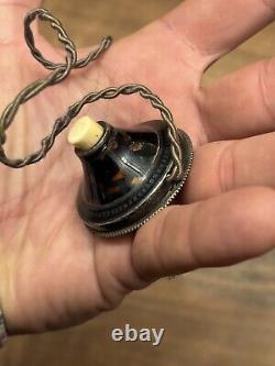 Antique Enamel Solid Silver Service Bell