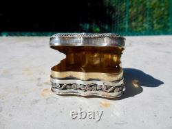Antique English Silver Box with Heart Decoration and Lion Mark