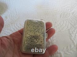 Antique English solid silver cigarette case and card holder, 43 g