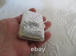 Antique English solid silver cigarette case and card holder, 43 g