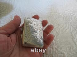 Antique English solid silver cigarette case and card holder, 43 g