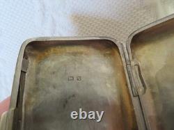 Antique English solid silver cigarette case and card holder, 43 g