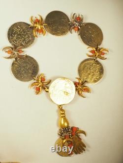Antique Ethnic Bracelet Solid Silver Antique Coral