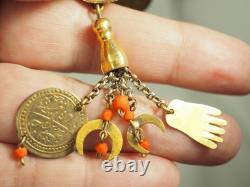 Antique Ethnic Bracelet Solid Silver Antique Coral