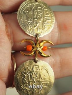 Antique Ethnic Bracelet Solid Silver Antique Coral