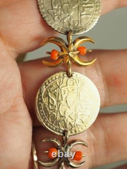 Antique Ethnic Bracelet Solid Silver Antique Coral