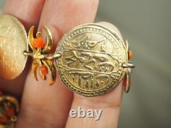 Antique Ethnic Bracelet Solid Silver Antique Coral
