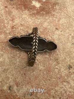 Antique Ethnic Marquise Ring 19th Century Solid Silver Size 51.5 FR