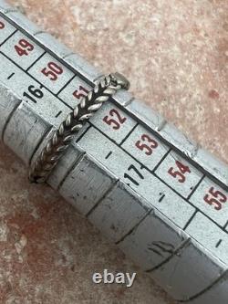 Antique Ethnic Marquise Ring 19th Century Solid Silver Size 51.5 FR