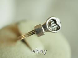 Antique Fede Ring, Sentimental Jewelry, Solid Silver, Size 50, Heart