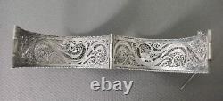 Antique Filigree Cuff Bracelet in Solid Silver