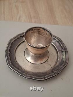 Antique German Solid Silver 835 Egg Cup (63g) Baroque / Vintage Style