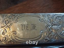 Antique Glass and Solid Silver Box Initials L. M