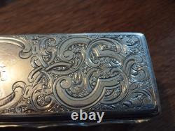 Antique Glass and Solid Silver Box Initials L. M