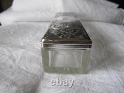 Antique Glass and Solid Silver Box Initials L. M