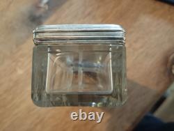 Antique Glass and Solid Silver Box Initials L. M