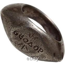 Antique Greek solid silver ring with a description of the name around 30