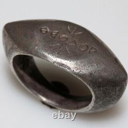 Antique Greek solid silver ring with a description of the name around 30