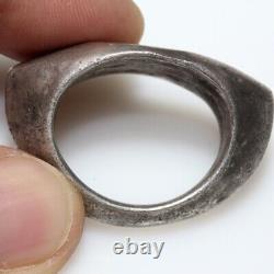 Antique Greek solid silver ring with a description of the name around 30
