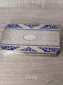 Antique Guilloché and Enamel Solid Silver Box
