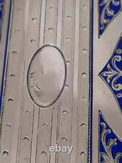 Antique Guilloché and Enamel Solid Silver Box