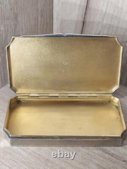 Antique Guilloché and Enamel Solid Silver Box