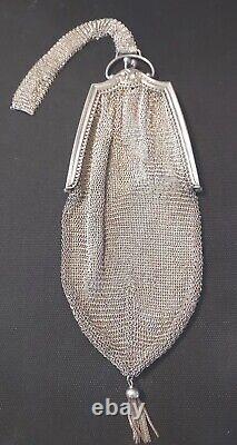 Antique Handbag Evening Cot Mahles Silver Massif Almônière Bal