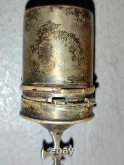 Antique Holy Oil Lamp in Solid Silver, Minerva Hallmark, Wooden Case, 19th Century