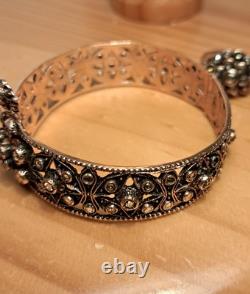 Antique Jewelry Rustic Set Solid Silver 9 Carat Gold Plated Set