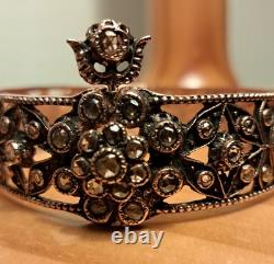 Antique Jewelry Rustic Set Solid Silver 9 Carat Gold Plated Set
