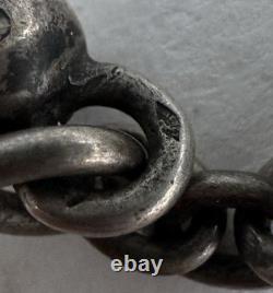 Antique Lady's Pocket Watch Chain Catholic Religious Solid Silver 19th Century