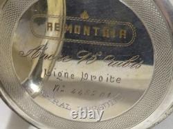 Antique Large Mechanical Pocket Watch with Breguet Spiral, Solid Silver