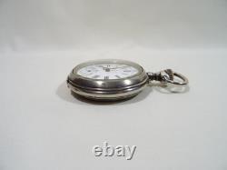 Antique Large Mechanical Pocket Watch with Breguet Spiral, Solid Silver