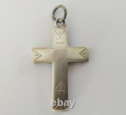 Antique Large Reliquary Cross in Solid Silver, 18th Century, Brittany Region