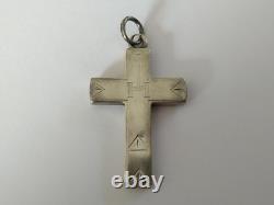Antique Large Reliquary Cross in Solid Silver, 18th Century, Brittany Region