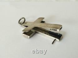 Antique Large Reliquary Cross in Solid Silver, 18th Century, Brittany Region