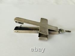 Antique Large Reliquary Cross in Solid Silver, 18th Century, Brittany Region