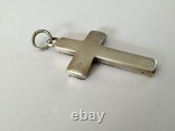 Antique Large Reliquary Cross in Solid Silver, 18th Century, Brittany Region