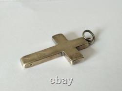 Antique Large Reliquary Cross in Solid Silver, 18th Century, Brittany Region